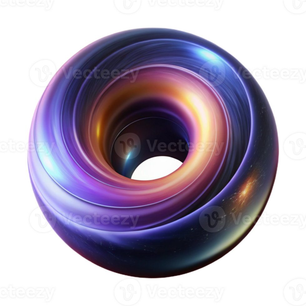 elegant rustic A swirling vortex of light and color, resembling a black hole, with a dark, mysterious atmosphere, cosmic style high quality png