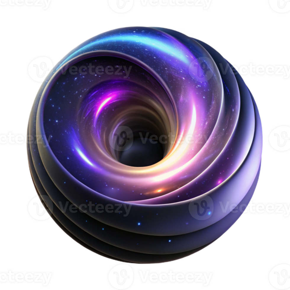 beautiful contemporary A swirling vortex of light and color, resembling a black hole, with a dark, mysterious atmosphere, cosmic style premium png