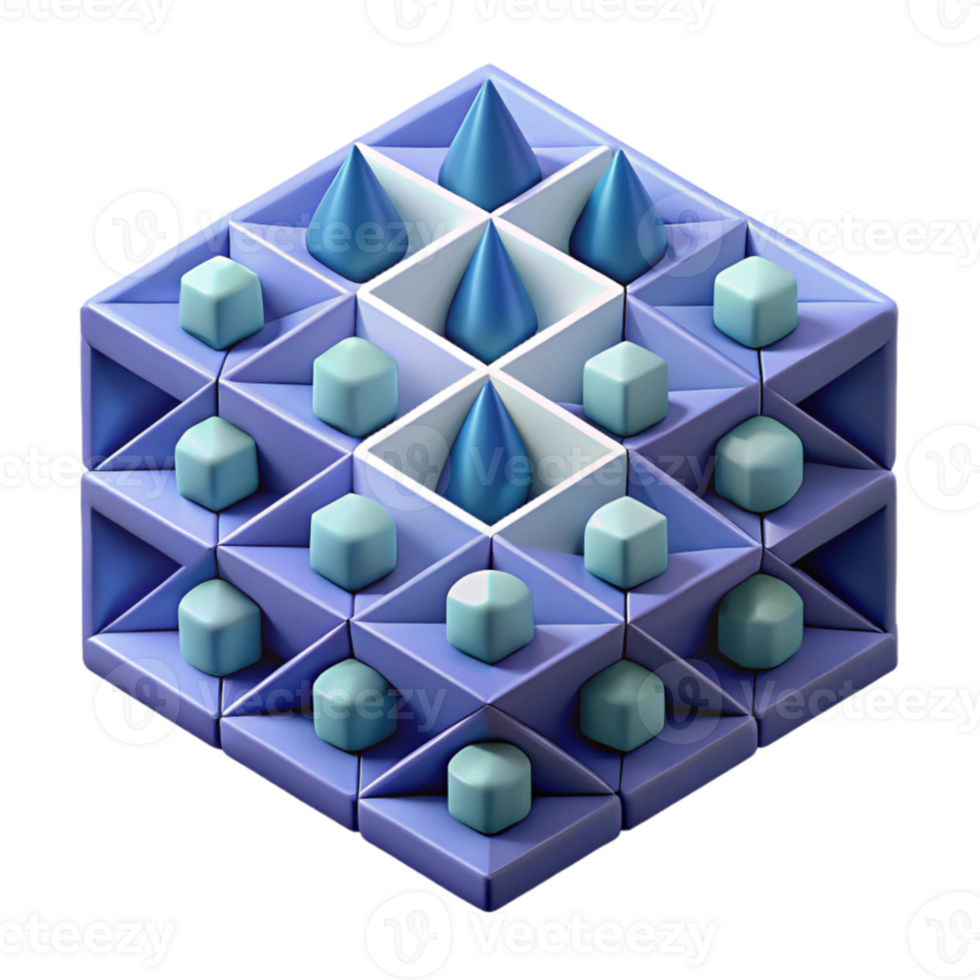 vibrant classic A field of geometric shapes, arranged in a precise, mathematical pattern, with a cool, monochromatic color palette, minimalist style professional png