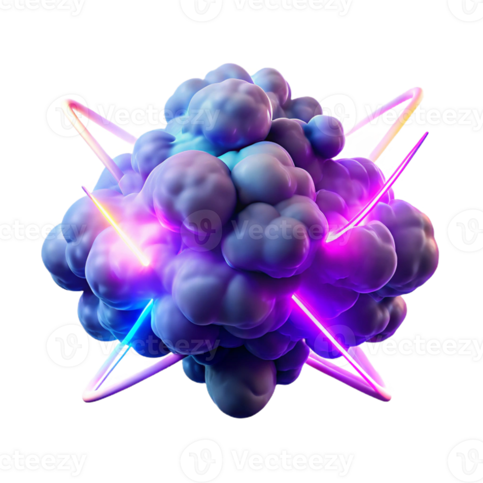 extraordinary abstract A cloud of swirling smoke and particles, illuminated by beams of neon light, creating intricate patterns, synthwave style exclusive png