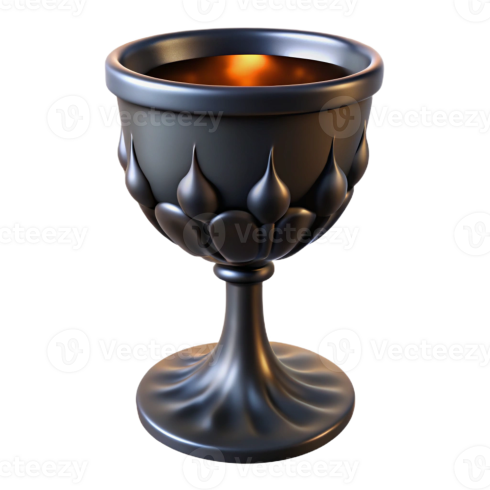 wonderful classic A gothic chalice filled with swirling black liquid, illuminated by an internal glow, surrealist painting style exclusive png