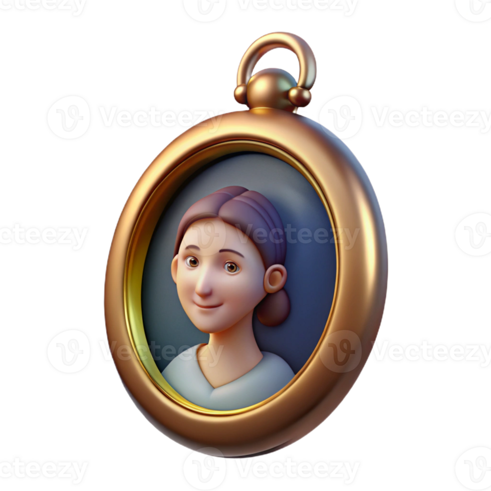 vibrant classic A gothic locket containing a miniature portrait of a loved one, soft, warm lighting, antique photograph style authentic png