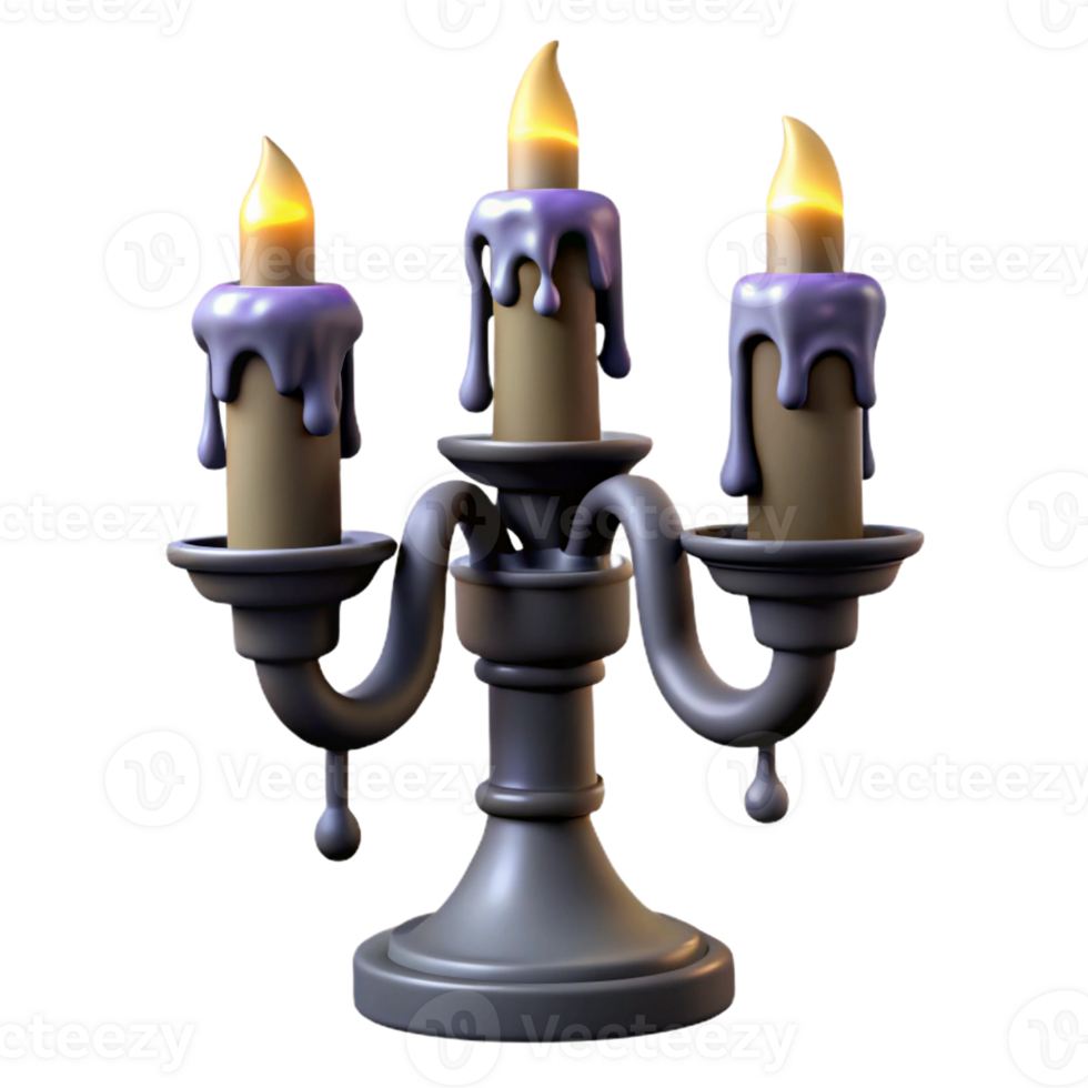 vibrant classic A gothic candelabra with dripping wax, dramatic shadows, gothic horror illustration style premium png