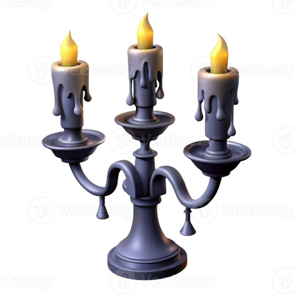 vibrant rustic A gothic candelabra with dripping wax, dramatic shadows, gothic horror illustration style professional png