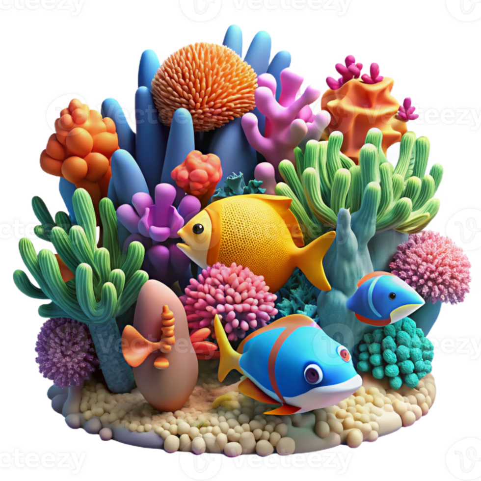 dramatic abstract A vibrant coral reef teeming with colorful fish, detailed textures, underwater photography style high quality png