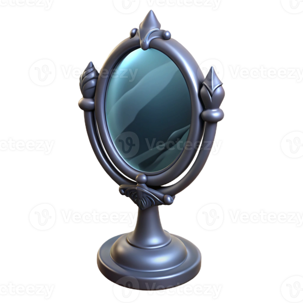 extraordinary classic A gothic mirror reflecting a distorted figure, dimly lit, horror illustration style authentic png