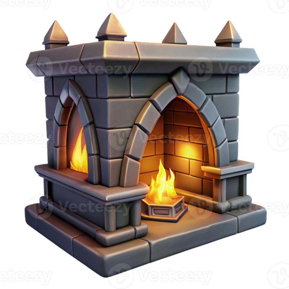 stunning abstract A gothic fireplace with flickering embers, warm, inviting lighting, cozy gothic style original png