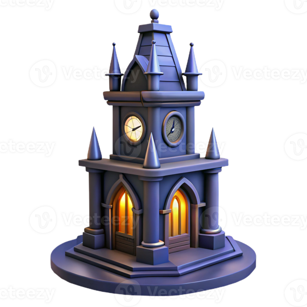 extraordinary modern A gothic clock tower striking midnight, dramatic lighting and shadows, gothic novel cover art style original png