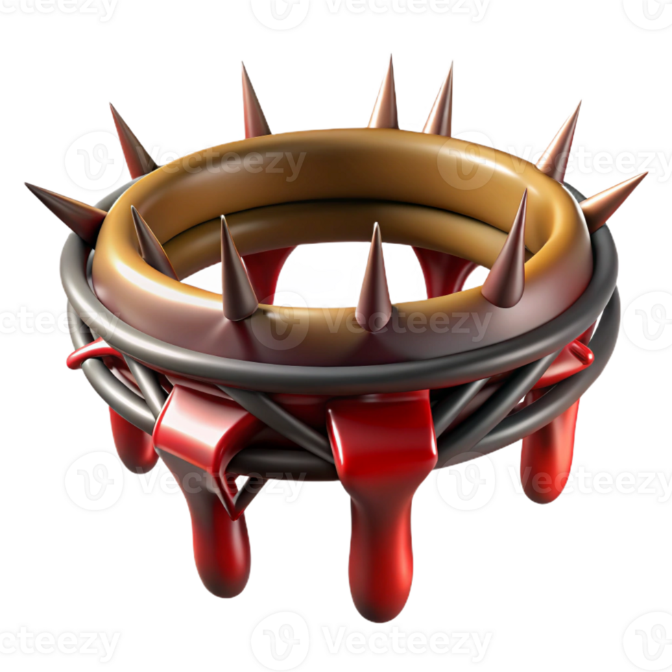 impressive abstract A gothic crown of thorns, dripping with blood, dramatic lighting, religious iconography style genuine png