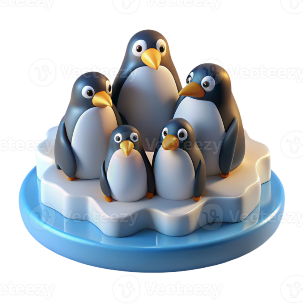 impressive creative A group of penguins huddled together on an ice floe, stark lighting, minimalist style high quality png