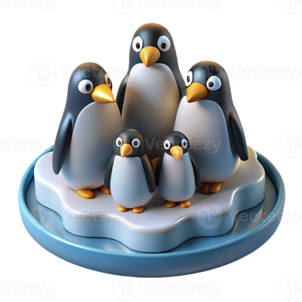serene minimalist A group of penguins huddled together on an ice floe, stark lighting, minimalist style exclusive png
