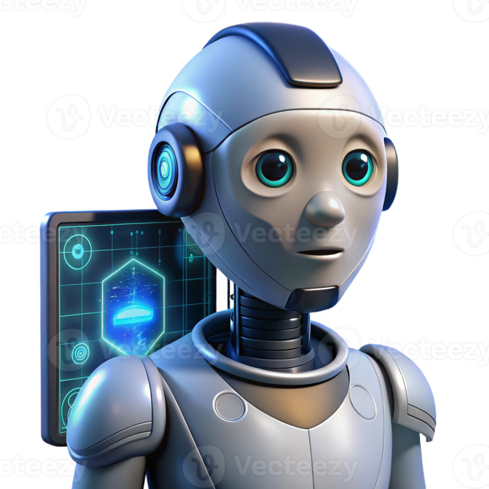 wonderful artistic A highly advanced, AI robot with a human-like face and intelligent eyes, contemplating a complex equation, lit by the glow of a computer screen. Sci-fi portrait style professional png