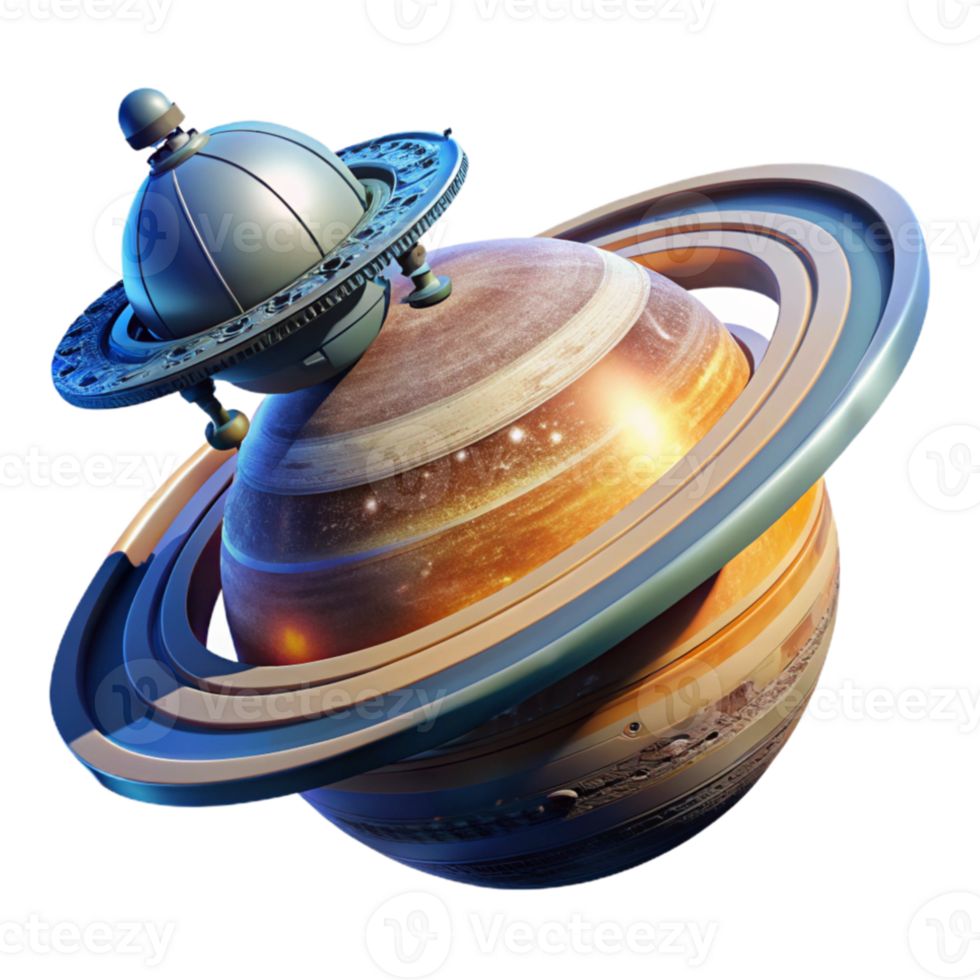 extraordinary traditional A space station orbiting a gas giant, dramatic lighting from the planet, science fiction, exclusive png