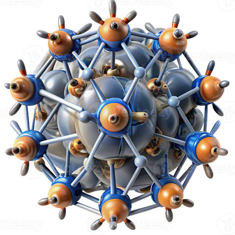 elegant vintage A swarm of nanobots assembling themselves into a complex, three-dimensional structure, lit by microscopic lasers. Nanotechnology illustration style professional png