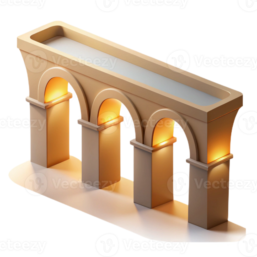 magnificent abstract A Roman aqueduct, spanning a valley, bright sunlight, realistic, original png
