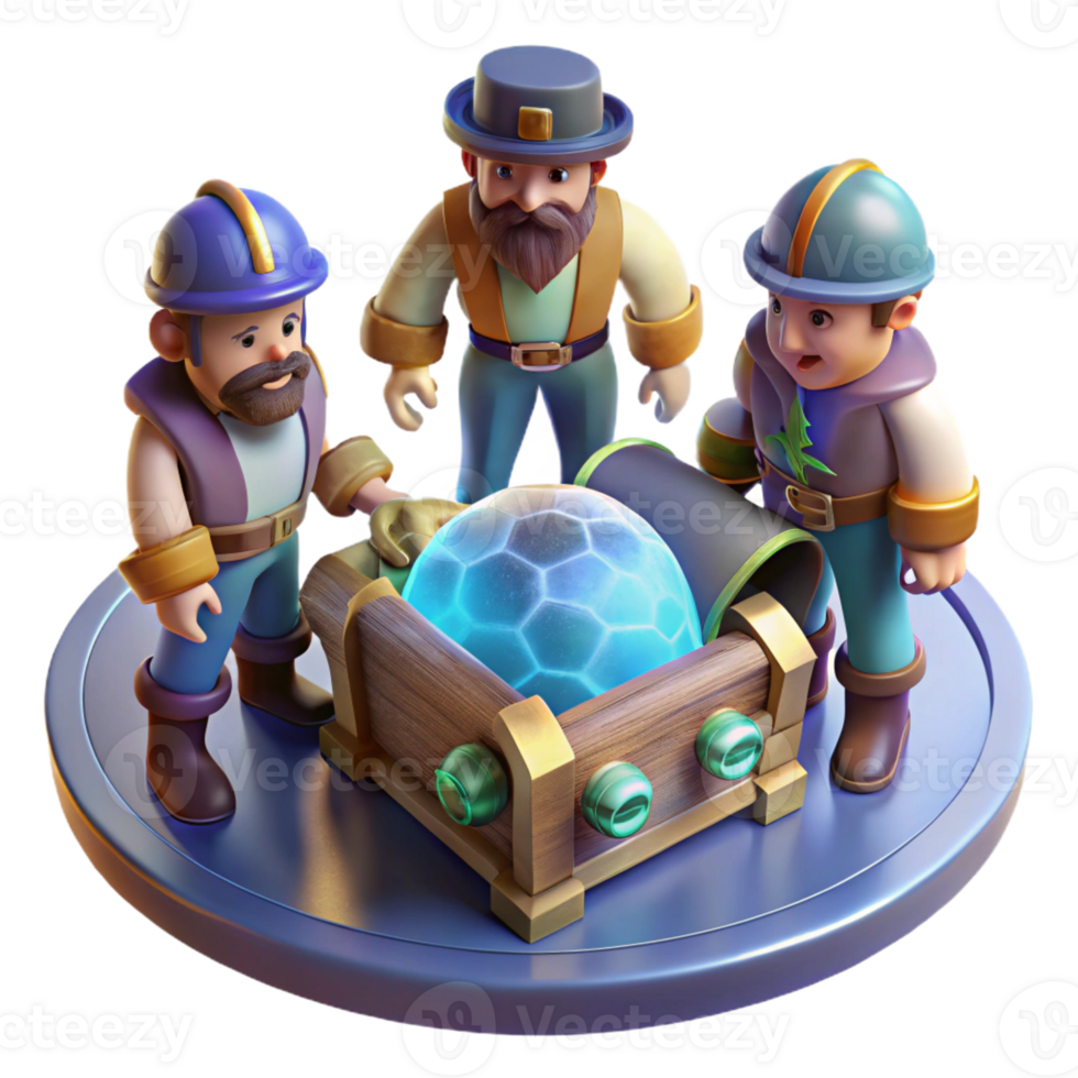 extraordinary classic A group of space pirates, gathered around a holographic map of a treasure planet. Dim, atmospheric lighting, gritty realism style detailed png