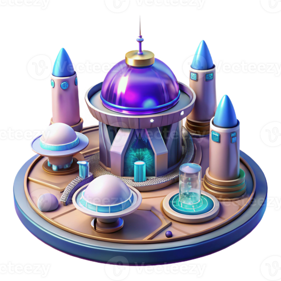 magnificent classic A futuristic spaceport, bustling with activity, vibrant lighting, science fiction, 4K png