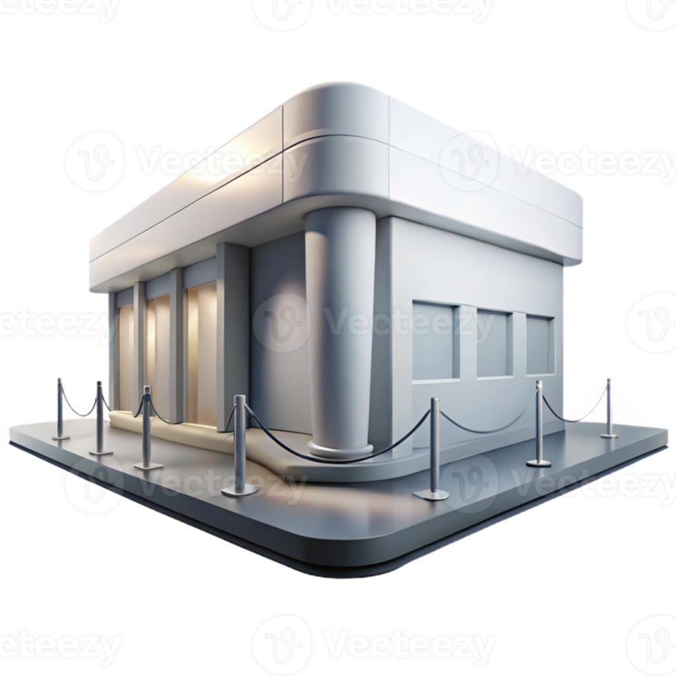 magnificent contemporary A modern art museum, sleek white walls, bright, even lighting, minimalist, high quality png
