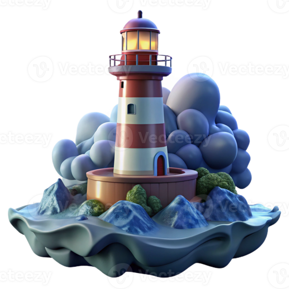 wonderful abstract A floating lighthouse, guiding ships through a stormy sea, dramatic lighting, fantasy, genuine png