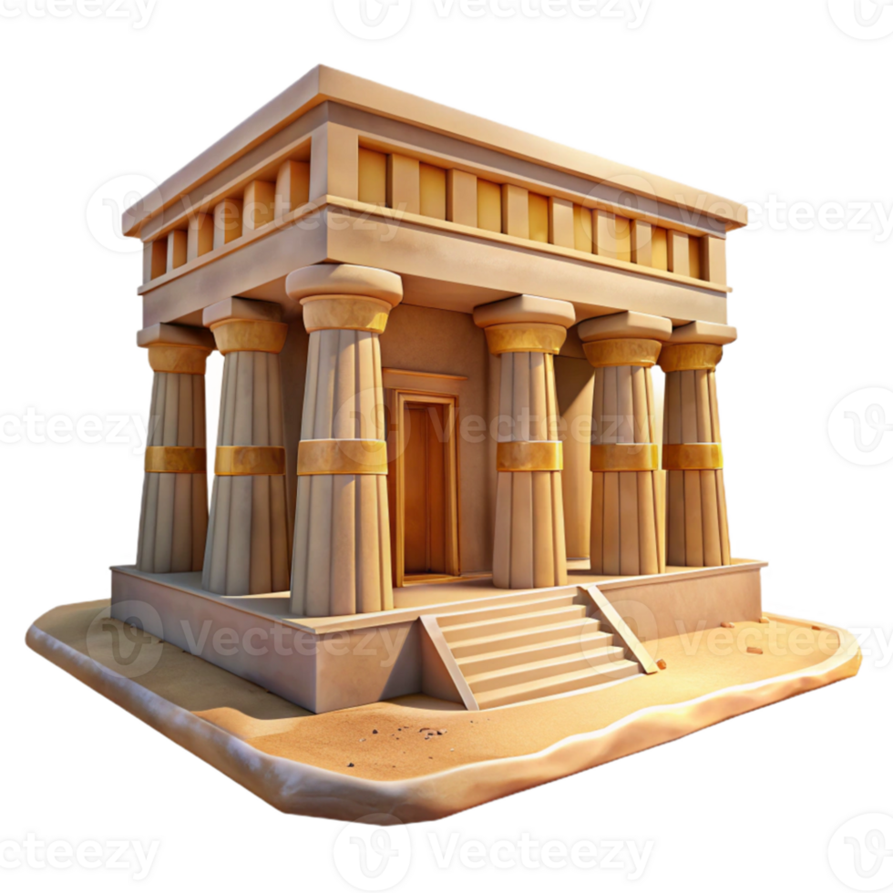 wonderful vintage An ancient Egyptian temple, hieroglyphics covering the walls, warm desert lighting, realistic, professional png