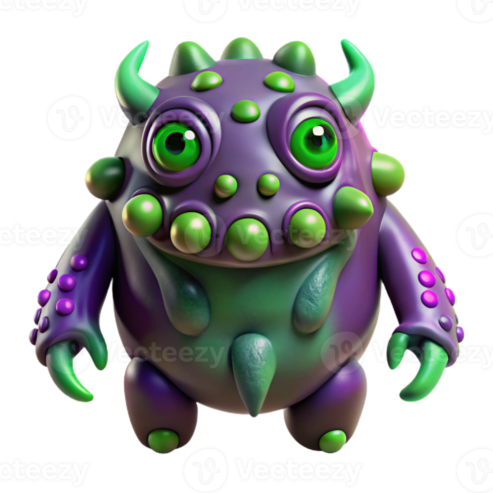 elegant minimalist A genetically modified creature with multiple eyes, lurking in the shadows, green and purple color palette, ominous lighting, dark fantasy style exclusive png