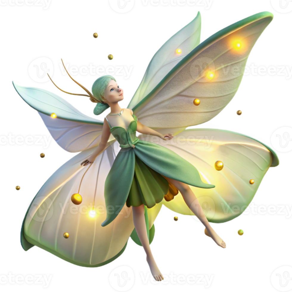 magnificent abstract A delicate fairy riding a giant luna moth through a field of glowing fireflies, soft, magical lighting. Fantasy art style 4K png