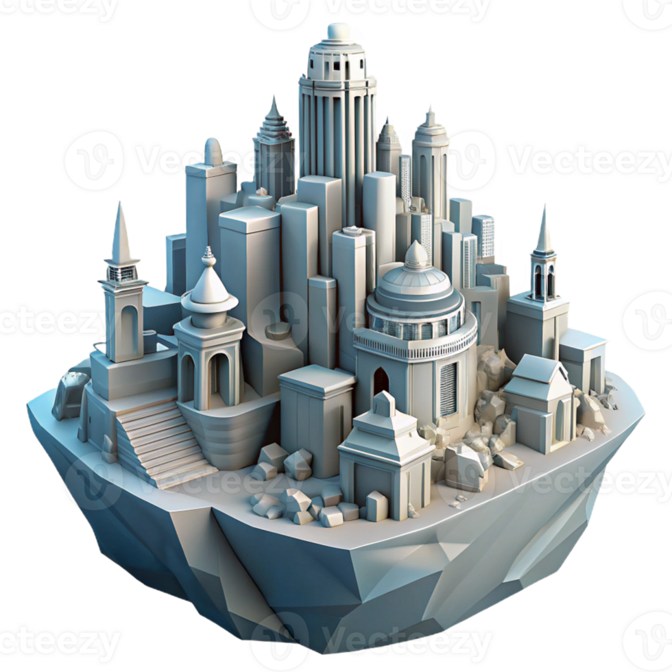 extraordinary traditional A futuristic city built on top of the ruins of an old one, layered architecture, contrasting lighting high resolution png