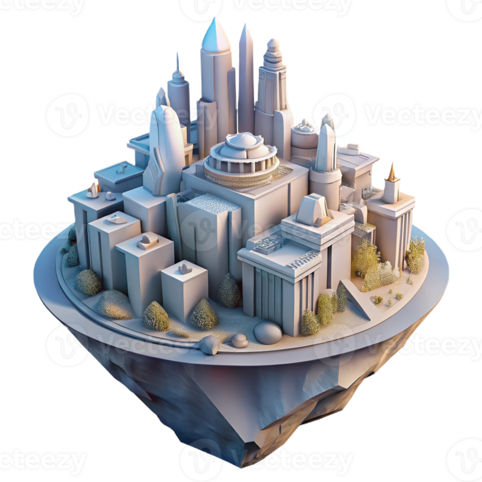impressive artistic A futuristic city built on top of the ruins of an old one, layered architecture, contrasting lighting exclusive png