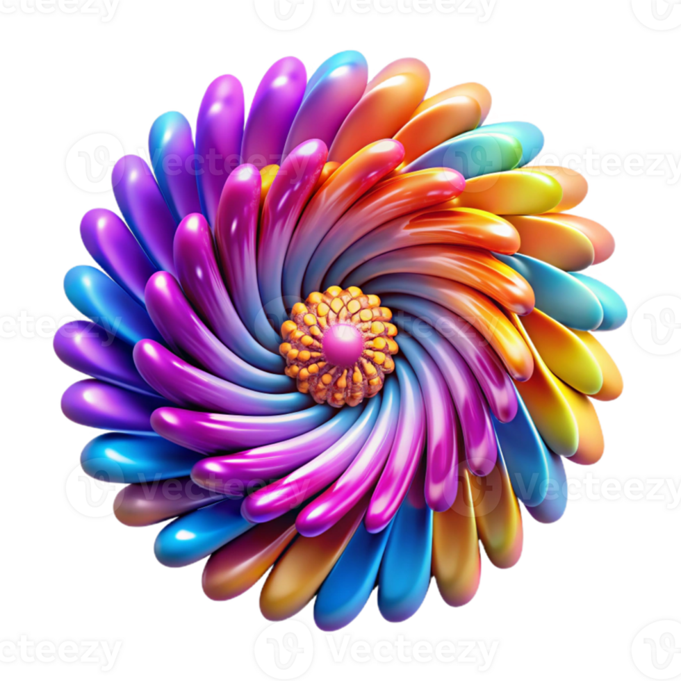 elegant contemporary A dynamic explosion of particles, radiating outwards in a spiral pattern, with a vibrant color palette and a motion blur effect, in an abstract expressionist style high quality png