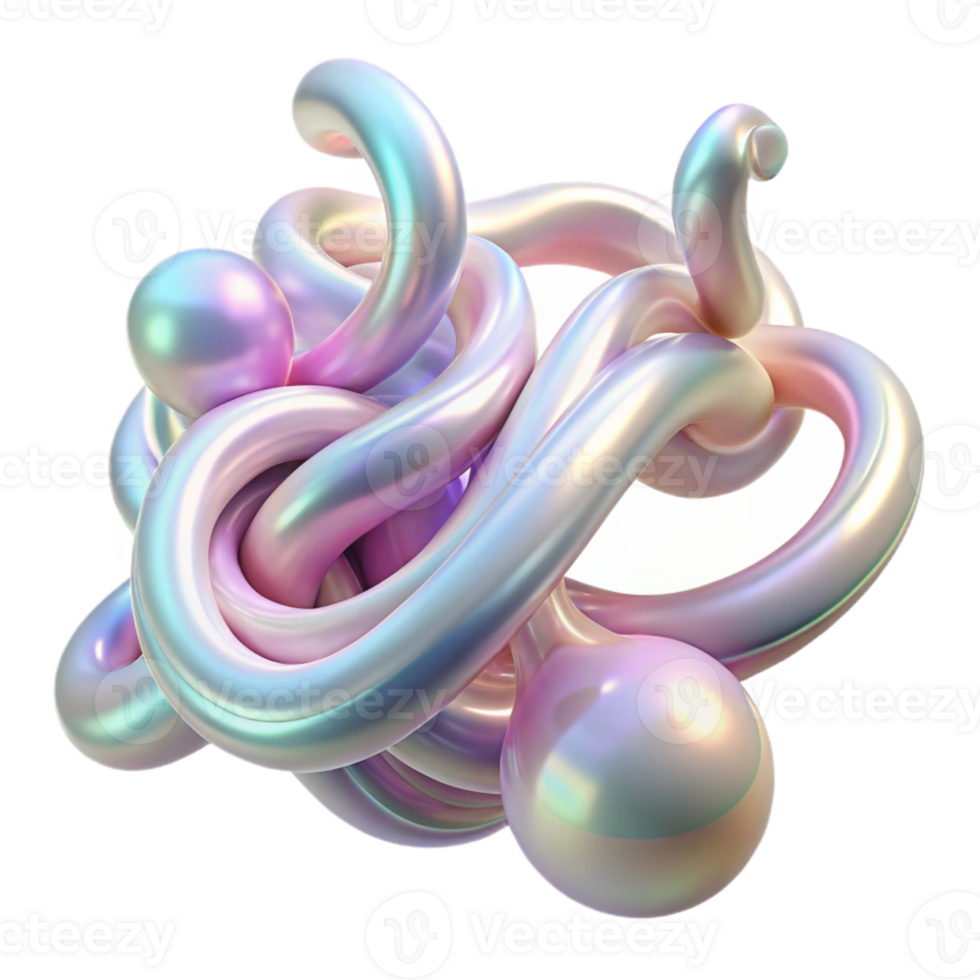impressive contemporary Fluid tendrils reaching out and intertwining, with a pearlescent sheen and soft pastel colors, in an organic abstract style genuine png