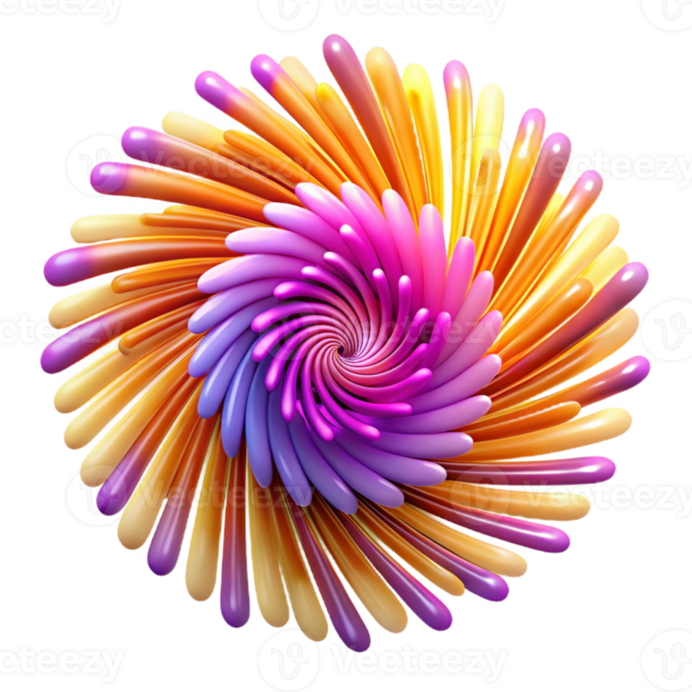 étourdissant Créatif une dynamique explosion de particules, rayonnant en dehors dans une spirale modèle, avec une vibrant Couleur palette et une mouvement brouiller effet, dans un abstrait expressionniste style authentique png