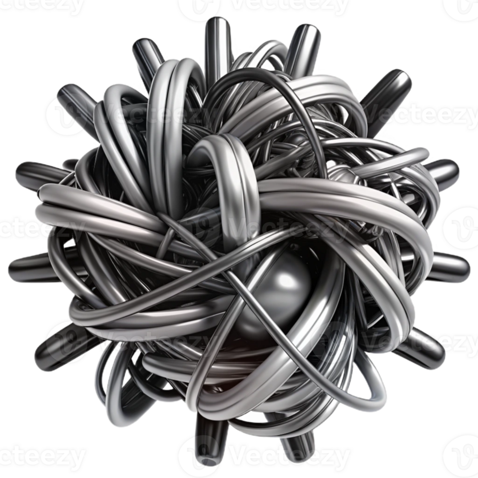 wonderful abstract A chaotic jumble of lines and scribbles, with a gestural quality and a high contrast black and white color scheme, in an action painting style high resolution png