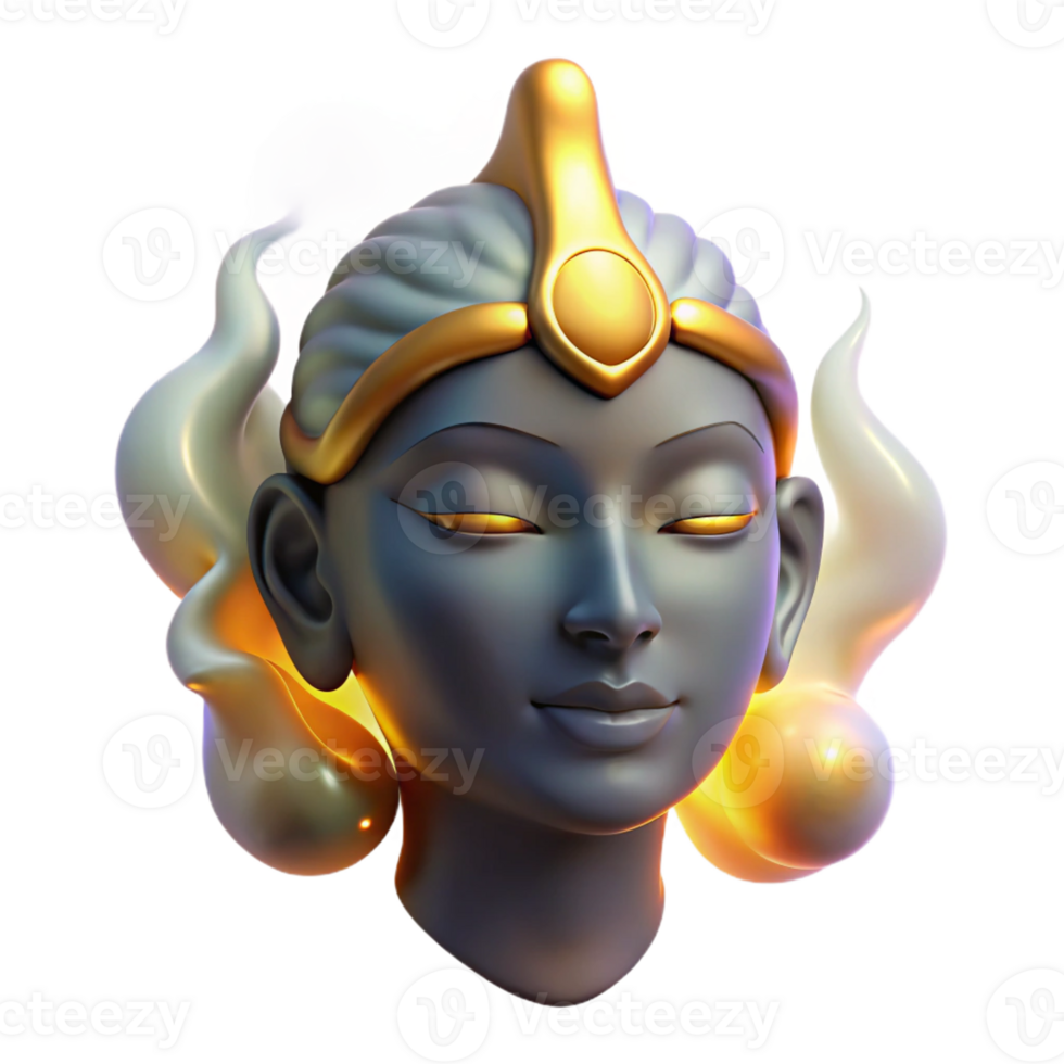 stunning rustic A wisp of iridescent smoke forming the face of a serene deity, illuminated by a single shaft of golden light, digital painting style professional png