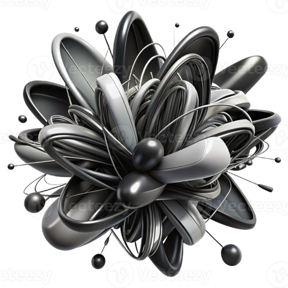 impressive modern A chaotic jumble of lines and scribbles, with a gestural quality and a high contrast black and white color scheme, in an action painting style original png