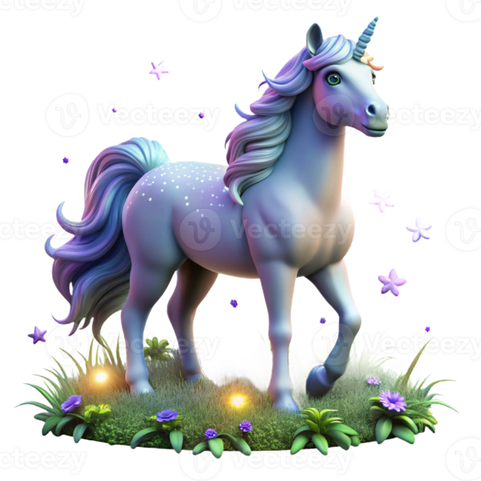 stunning rustic A graceful unicorn prancing in a field of wildflowers, soft pastel lighting, dreamlike style 4K png