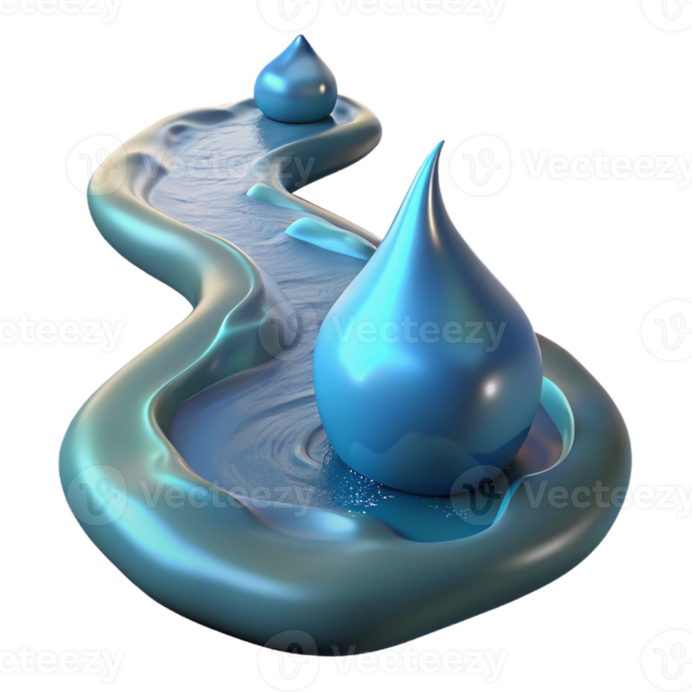 serene minimalist A tranquil water elemental flowing through a stream, serene and reflective lighting, impressionist style premium png