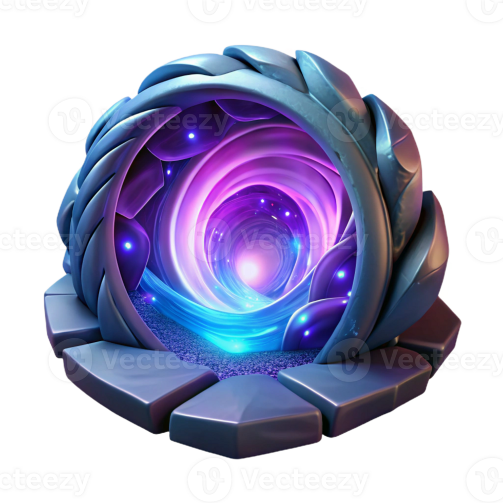 impressive artistic A magical portal swirling with energy, vibrant and otherworldly lighting, abstract art style professional png