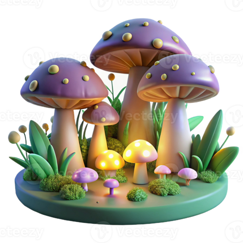 stunning artistic A enchanted forest with glowing mushrooms and fireflies, magical and whimsical lighting, fantasy art style detailed png