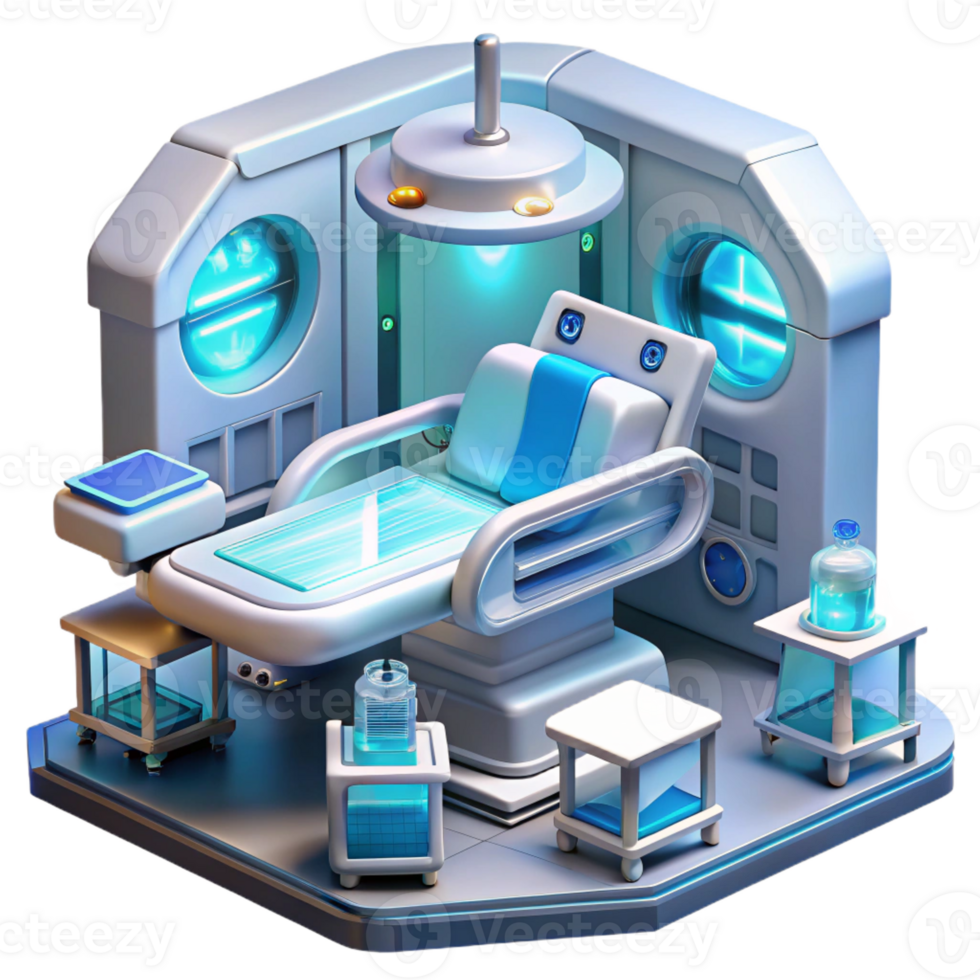 dramatic abstract A futuristic hospital, with advanced medical technology and holographic displays. Clean, sterile lighting, futuristic design genuine png