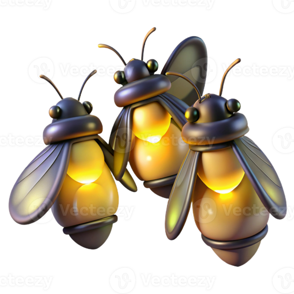magnificent vintage A group of fireflies at dusk, glowing softly, magical realism, dark background lighting, premium png