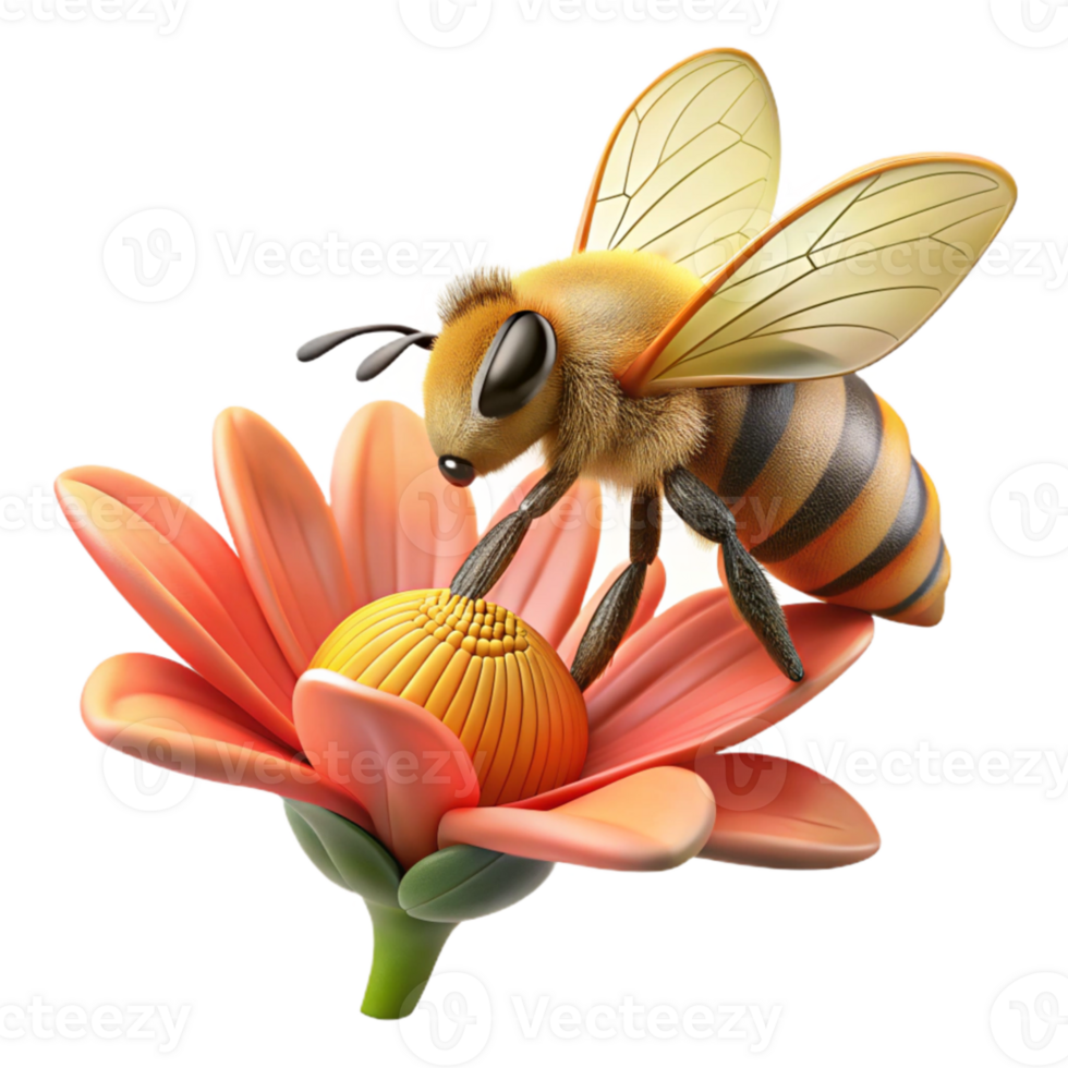 beautiful abstract A close-up of a bee collecting pollen from a flower, macro photography, natural lighting, high resolution png