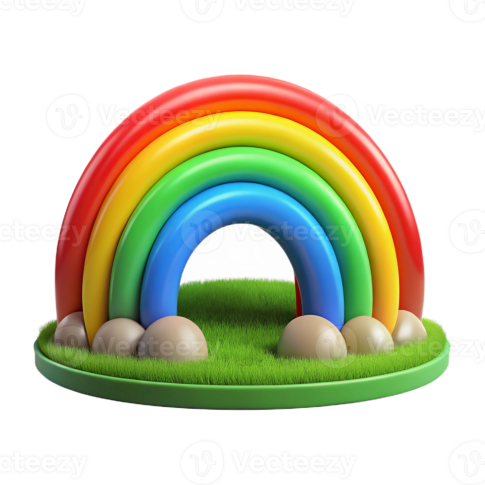 vibrant modern A vibrant rainbow arcing over a green field, vibrant colors, fantasy art style, 4K png