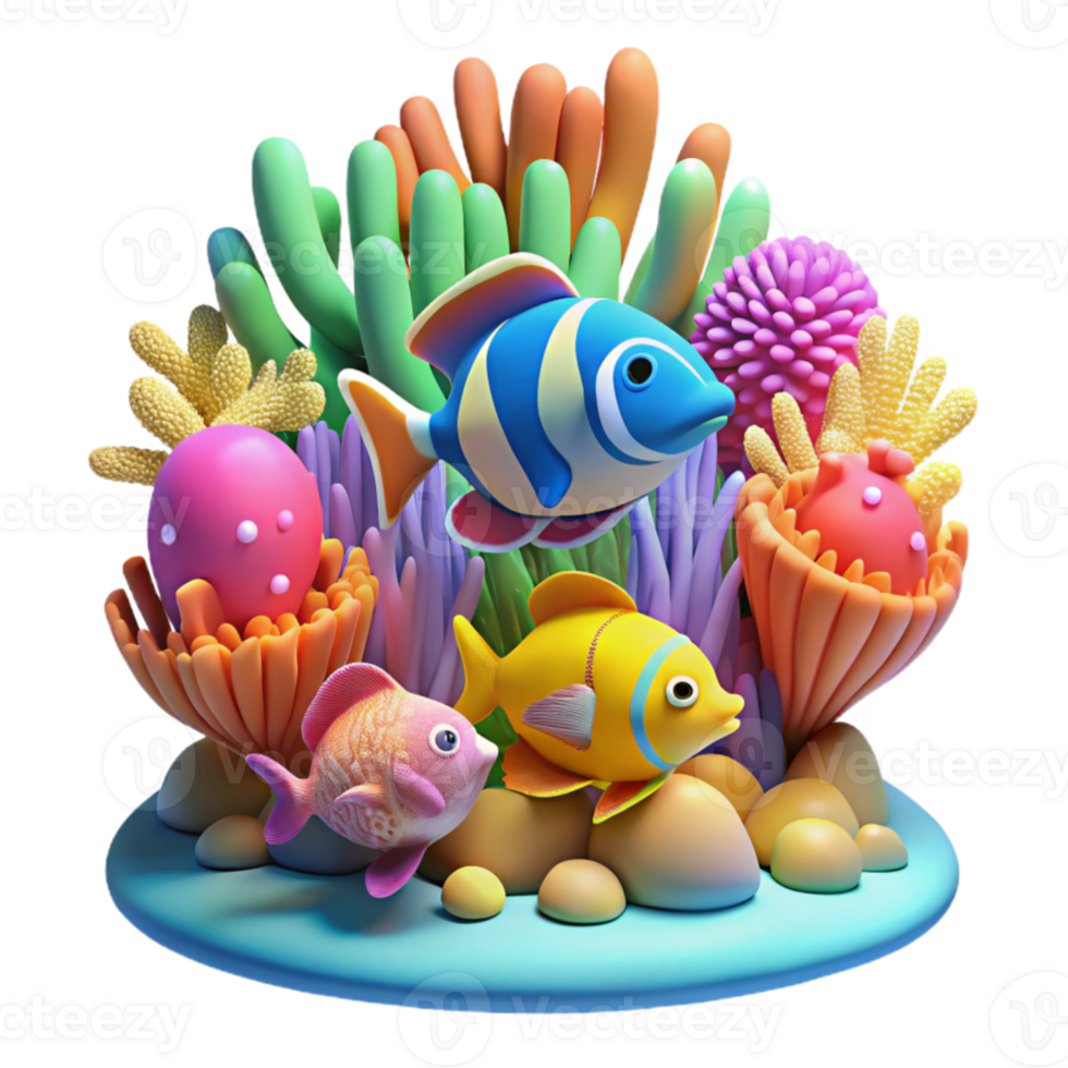 impressive abstract A coral reef teeming with colorful fish, underwater scene, vibrant colors, natural lighting, authentic png