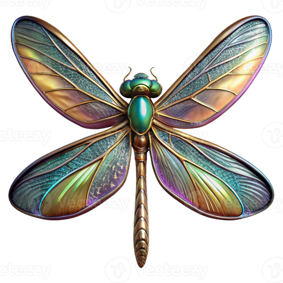 vibrant creative A close-up of a dragonfly's wings, intricate details, iridescent colors, backlit, authentic png