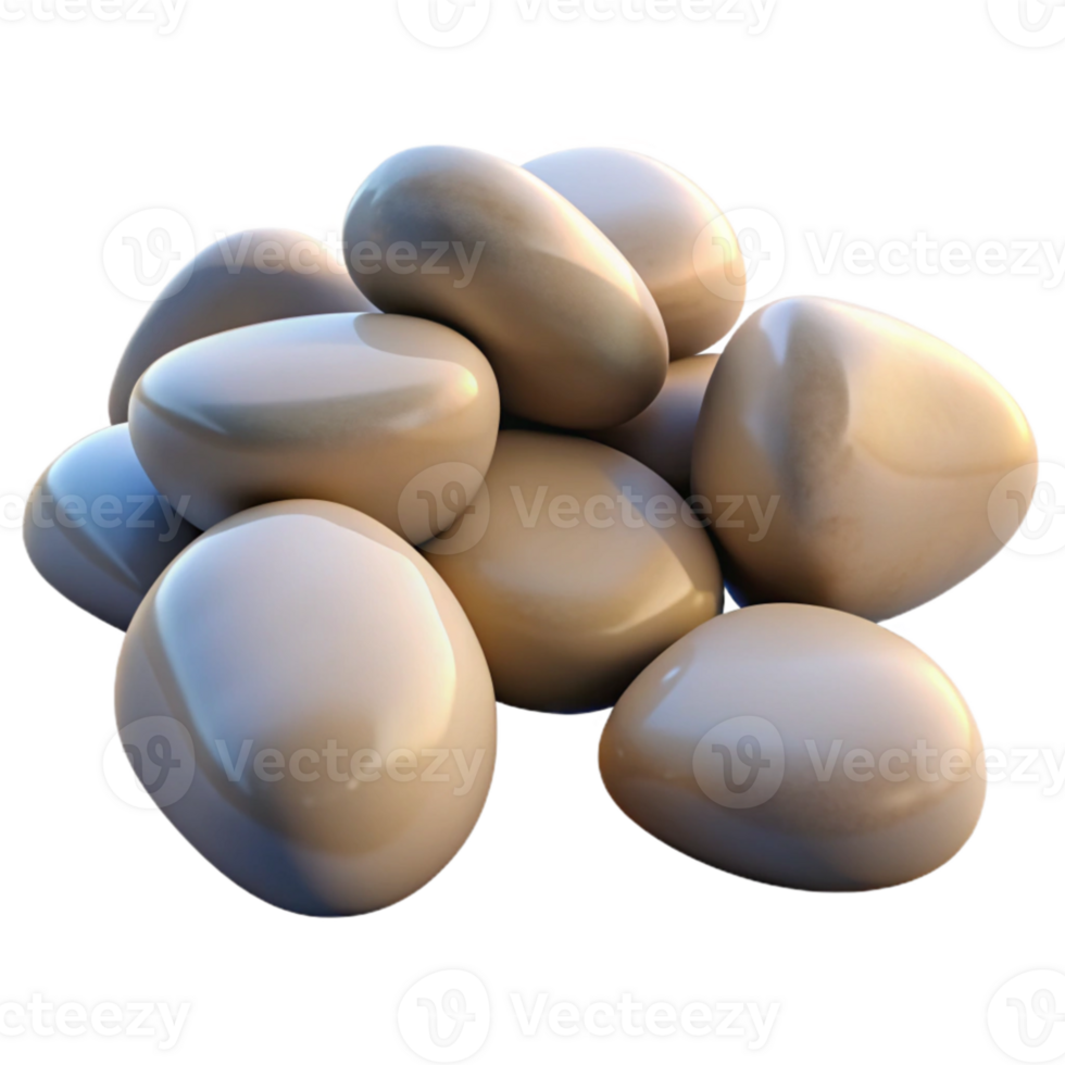magnificent minimalist A group of pebbles on a beach, smooth textures, natural lighting, photorealistic, professional png