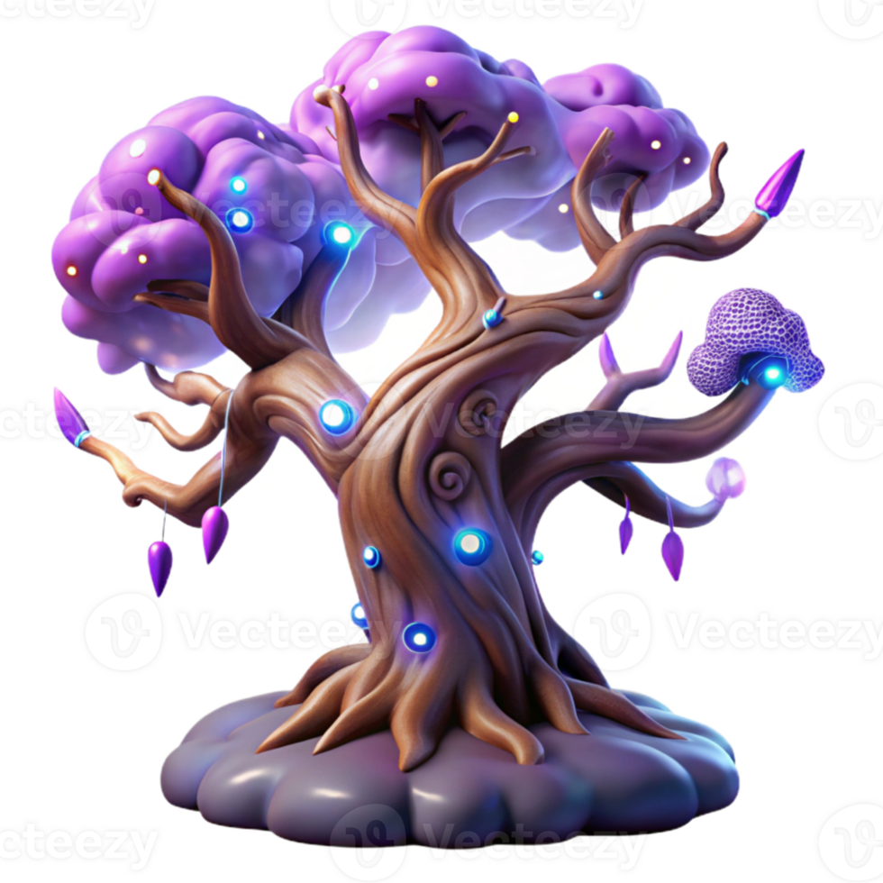magnificent modern A colossal, ancient tree entwined with glowing runes, its branches reaching towards a swirling nebula. Surrealist style authentic png