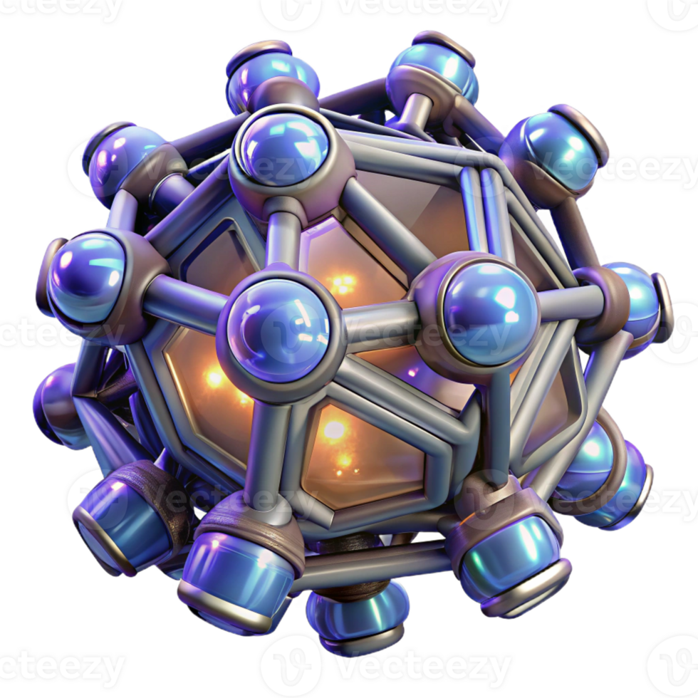 degno di nota contemporaneo un' gruppo di nanobot formatura complesso geometrico modelli, illuminato di microscopico luce, nel un astratto stile genuino png
