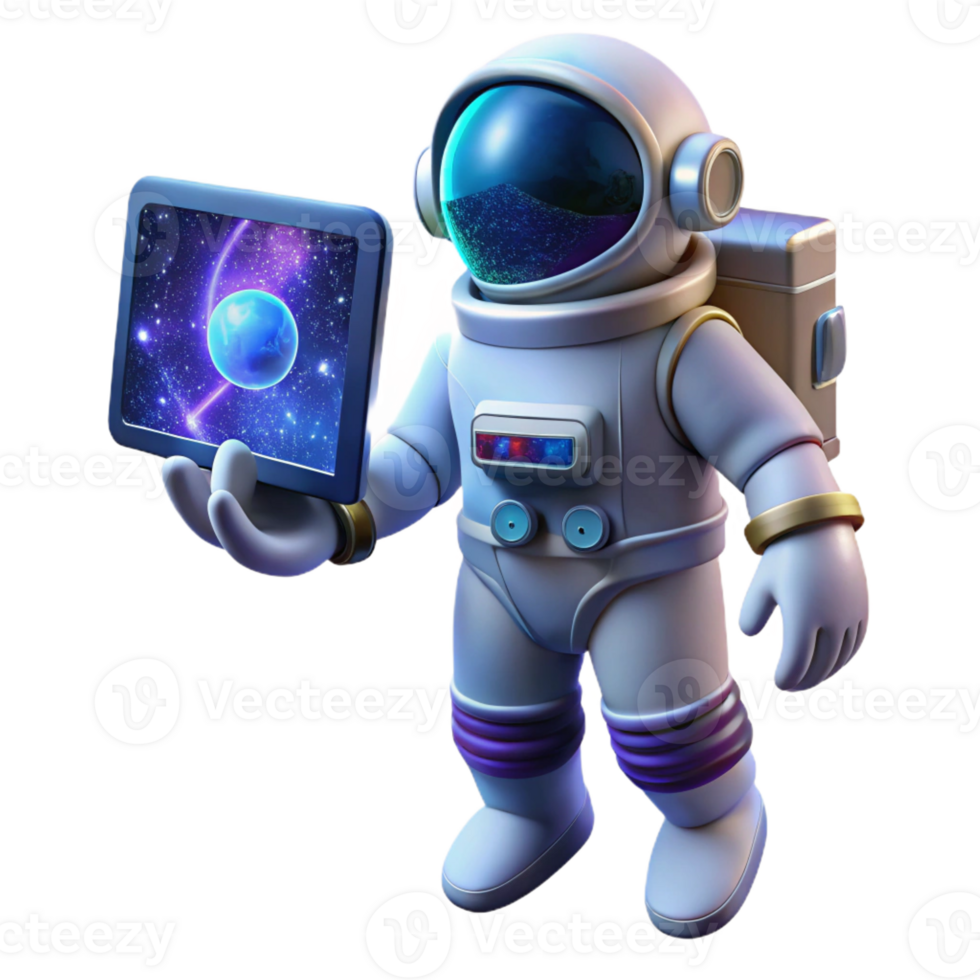 vibrant creative A lone astronaut using a holographic interface in deep space, nebulae providing soft background glow, science fiction style high quality png