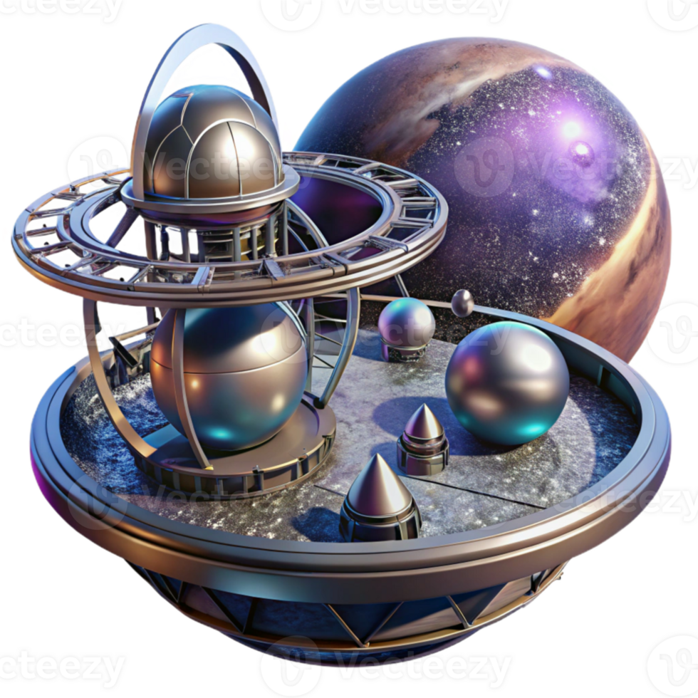 wonderful rustic Space station orbiting a distant planet, intricate metallic structures, panoramic views of the cosmos, realistic lighting, sci-fi, genuine png