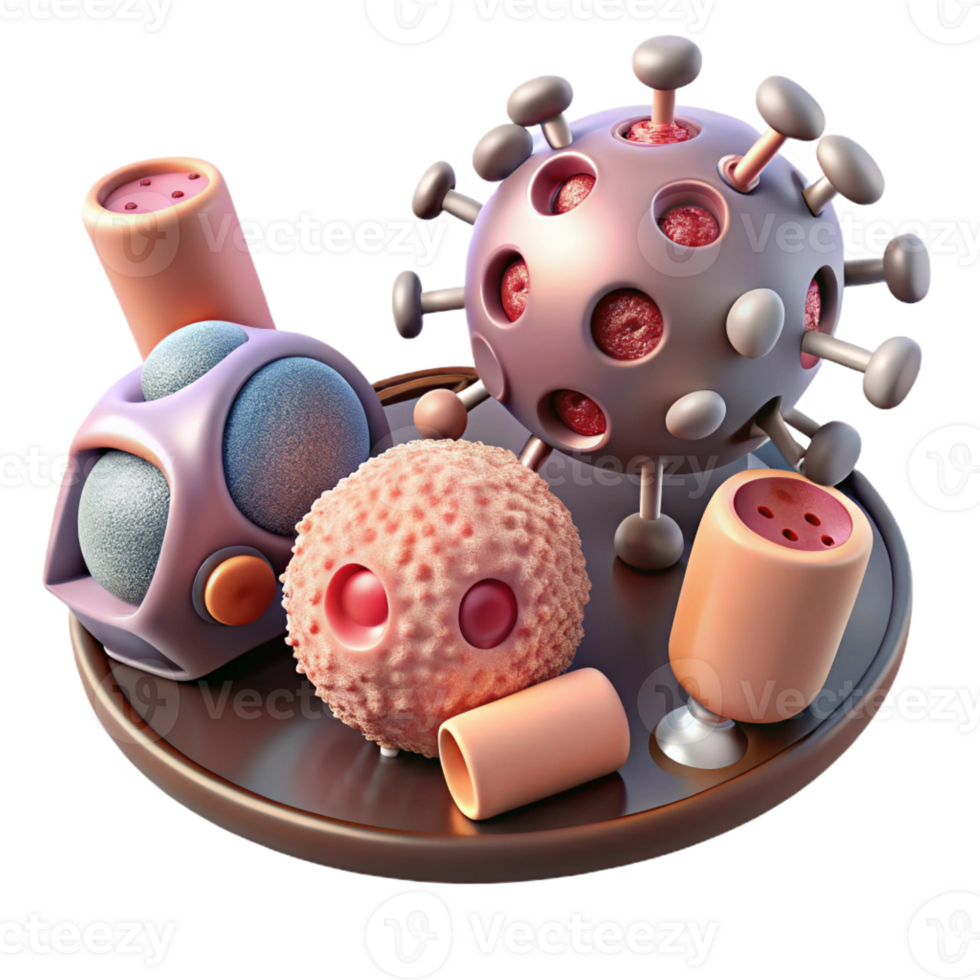 vibrant creative A group of nanobots repairing damaged tissue, microscopic view, scientific illustration style detailed png